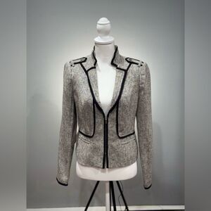 White House Black Market Gray Blazer with Black Trim